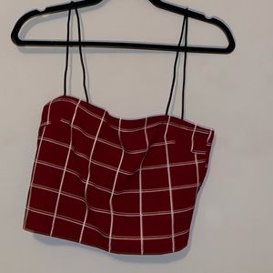 Maroon cropped tank top